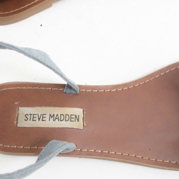 Steve Madden Womens Shoes 8 Gladiator Sandals Strappy Ankle Strap Wrap Tie Flat - Picture 7 of 9